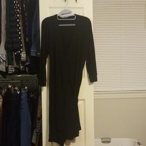 plain black wrap dress